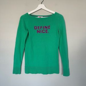 Lilly Pulitzer Define Nice Green Knit Lightweight Sweater Small